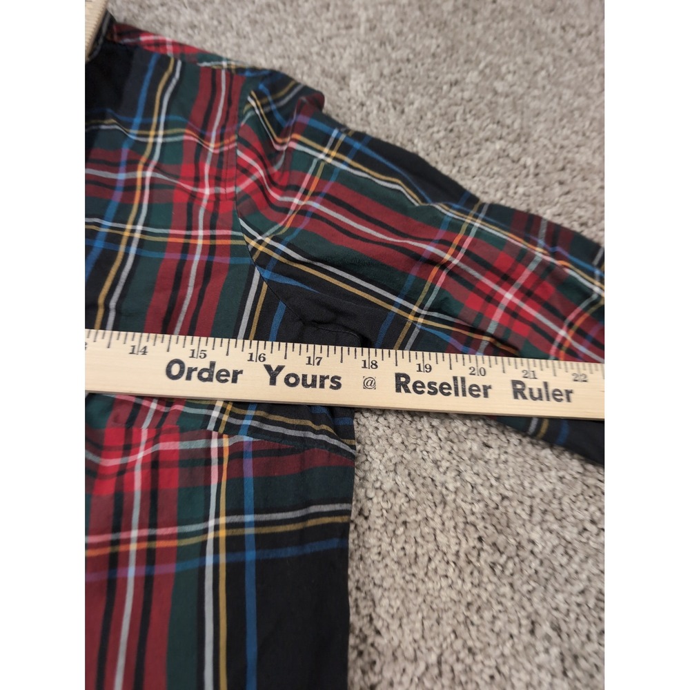 J.Crew Perfect Shirt Womens 6 Red‎ Green Navy Plaid Long Sleeve Button Down - Picture 4 of 6